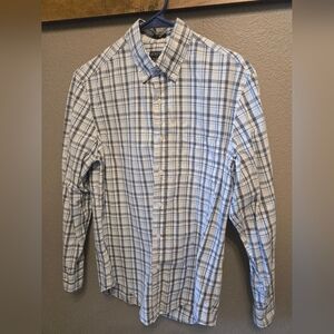 J Crew Flex Washed long sleeve button down collar shirt S Plaid Cotton Natural